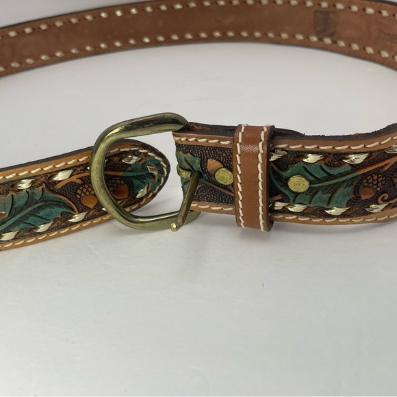 42 inch Top Grain Leather Tooled Belt with “Jim” on belt - Picture 3 of 9